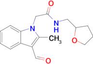 2-(3-Formyl-2-methyl-1H-indol-1-yl)-N-((tetrahydrofuran-2-yl)methyl)acetamide