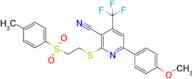 6-(4-Methoxyphenyl)-2-((2-tosylethyl)thio)-4-(trifluoromethyl)nicotinonitrile