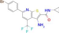 3-Amino-6-(4-bromophenyl)-N-cyclopropyl-4-(trifluoromethyl)thieno[2,3-b]pyridine-2-carboxamide