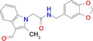 N-(benzo[d][1,3]dioxol-5-ylmethyl)-2-(3-formyl-2-methyl-1H-indol-1-yl)acetamide