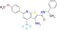 3-Amino-6-(4-methoxyphenyl)-N-(1-phenylethyl)-4-(trifluoromethyl)thieno[2,3-b]pyridine-2-carboxami…