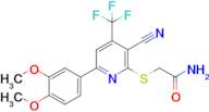 2-((3-Cyano-6-(3,4-dimethoxyphenyl)-4-(trifluoromethyl)pyridin-2-yl)thio)acetamide