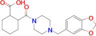 2-(4-(Benzo[d][1,3]dioxol-5-ylmethyl)piperazine-1-carbonyl)cyclohexane-1-carboxylic acid