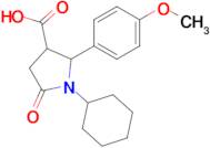 1-Cyclohexyl-2-(4-methoxyphenyl)-5-oxopyrrolidine-3-carboxylic acid