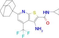 6-(Adamantan-1-yl)-3-amino-N-cyclopropyl-4-(trifluoromethyl)thieno[2,3-b]pyridine-2-carboxamide