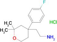 2-(4-(4-Fluorophenyl)-2,2-dimethyltetrahydro-2H-pyran-4-yl)ethan-1-amine hydrochloride