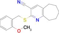 2-((2-Methoxybenzyl)thio)-6,7,8,9-tetrahydro-5H-cyclohepta[b]pyridine-3-carbonitrile
