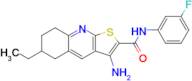 3-Amino-6-ethyl-N-(3-fluorophenyl)-5,6,7,8-tetrahydrothieno[2,3-b]quinoline-2-carboxamide