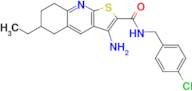 3-Amino-N-(4-chlorobenzyl)-6-ethyl-5,6,7,8-tetrahydrothieno[2,3-b]quinoline-2-carboxamide