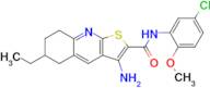 3-Amino-N-(5-chloro-2-methoxyphenyl)-6-ethyl-5,6,7,8-tetrahydrothieno[2,3-b]quinoline-2-carboxamide