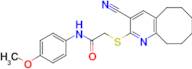 2-((3-Cyano-5,6,7,8,9,10-hexahydrocycloocta[b]pyridin-2-yl)thio)-N-(4-methoxyphenyl)acetamide