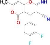4-(3,4-difluorophenyl)-2-imino-7-methyl-5-oxo-2H,3H,4H,5H-pyrano[4,3-b]pyran-3-carbonitrile