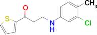 3-((3-Chloro-4-methylphenyl)amino)-1-(thiophen-2-yl)propan-1-one