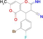 4-(3-bromo-4-fluorophenyl)-2-imino-7-methyl-5-oxo-2H,3H,4H,5H-pyrano[4,3-b]pyran-3-carbonitrile