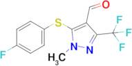 5-((4-Fluorophenyl)thio)-1-methyl-3-(trifluoromethyl)-1H-pyrazole-4-carbaldehyde