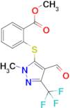 Methyl 2-((4-formyl-1-methyl-3-(trifluoromethyl)-1H-pyrazol-5-yl)thio)benzoate