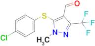5-((4-Chlorophenyl)thio)-1-methyl-3-(trifluoromethyl)-1H-pyrazole-4-carbaldehyde