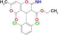 ethyl 4-(2,6-dichlorophenyl)-2-imino-7-methyl-5-oxo-2H,3H,4H,5H-pyrano[4,3-b]pyran-3-carboxylate
