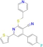4-(4-Fluorophenyl)-2-((pyridin-4-ylmethyl)thio)-6-(thiophen-2-yl)nicotinonitrile