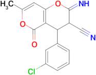 4-(3-chlorophenyl)-2-imino-7-methyl-5-oxo-2H,3H,4H,5H-pyrano[4,3-b]pyran-3-carbonitrile