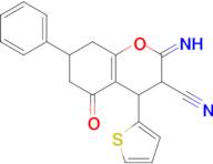 2-imino-5-oxo-7-phenyl-4-(thiophen-2-yl)-3,4,5,6,7,8-hexahydro-2H-1-benzopyran-3-carbonitrile