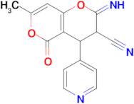 2-imino-7-methyl-5-oxo-4-(pyridin-4-yl)-2H,3H,4H,5H-pyrano[4,3-b]pyran-3-carbonitrile