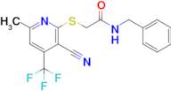 N-benzyl-2-((3-cyano-6-methyl-4-(trifluoromethyl)pyridin-2-yl)thio)acetamide