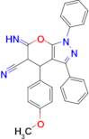 6-imino-4-(4-methoxyphenyl)-1,3-diphenyl-1H,4H,5H,6H-pyrano[2,3-c]pyrazole-5-carbonitrile