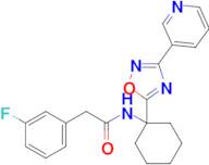 2-(3-Fluorophenyl)-N-(1-(3-(pyridin-3-yl)-1,2,4-oxadiazol-5-yl)cyclohexyl)acetamide
