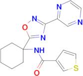 N-(1-(3-(pyrazin-2-yl)-1,2,4-oxadiazol-5-yl)cyclohexyl)thiophene-3-carboxamide