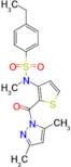 N-(2-(3,5-dimethyl-1H-pyrazole-1-carbonyl)thiophen-3-yl)-4-ethyl-N-methylbenzenesulfonamide