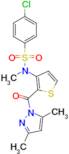 4-Chloro-N-(2-(3,5-dimethyl-1H-pyrazole-1-carbonyl)thiophen-3-yl)-N-methylbenzenesulfonamide