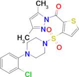 (3-((4-(2-Chlorophenyl)piperazin-1-yl)sulfonyl)thiophen-2-yl)(3,5-dimethyl-1H-pyrazol-1-yl)methano…