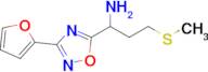 1-(3-(Furan-2-yl)-1,2,4-oxadiazol-5-yl)-3-(methylthio)propan-1-amine
