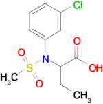 2-(N-(3-chlorophenyl)methylsulfonamido)butanoic acid