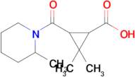 2,2-Dimethyl-3-(2-methylpiperidine-1-carbonyl)cyclopropane-1-carboxylic acid