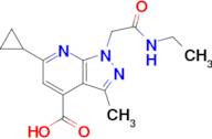 6-Cyclopropyl-1-(2-(ethylamino)-2-oxoethyl)-3-methyl-1H-pyrazolo[3,4-b]pyridine-4-carboxylic acid