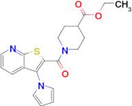 Ethyl 1-(3-(1H-pyrrol-1-yl)thieno[2,3-b]pyridine-2-carbonyl)piperidine-4-carboxylate