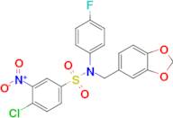 N-(benzo[d][1,3]dioxol-5-ylmethyl)-4-chloro-N-(4-fluorophenyl)-3-nitrobenzenesulfonamide