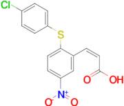 (Z)-3-(2-((4-chlorophenyl)thio)-5-nitrophenyl)acrylic acid