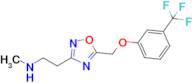 N-methyl-2-(5-((3-(trifluoromethyl)phenoxy)methyl)-1,2,4-oxadiazol-3-yl)ethan-1-amine