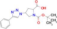 1-(Tert-butoxycarbonyl)-4-(4-phenyl-1H-1,2,3-triazol-1-yl)pyrrolidine-2-carboxylic acid