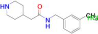 N-(3-methylbenzyl)-2-(piperidin-4-yl)acetamide hydrochloride