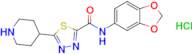 N-(benzo[d][1,3]dioxol-5-yl)-5-(piperidin-4-yl)-1,3,4-thiadiazole-2-carboxamide hydrochloride