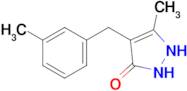 5-methyl-4-[(3-methylphenyl)methyl]-2,3-dihydro-1H-pyrazol-3-one