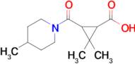 2,2-Dimethyl-3-(4-methylpiperidine-1-carbonyl)cyclopropane-1-carboxylic acid