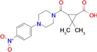 2,2-Dimethyl-3-(4-(4-nitrophenyl)piperazine-1-carbonyl)cyclopropane-1-carboxylic acid