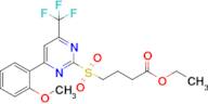 Ethyl 4-((4-(2-methoxyphenyl)-6-(trifluoromethyl)pyrimidin-2-yl)sulfonyl)butanoate