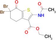 Ethyl 2-acetamido-6,6-dibromo-7-oxo-4,5,6,7-tetrahydrobenzo[b]thiophene-3-carboxylate