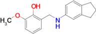 2-(((2,3-Dihydro-1H-inden-5-yl)amino)methyl)-6-methoxyphenol